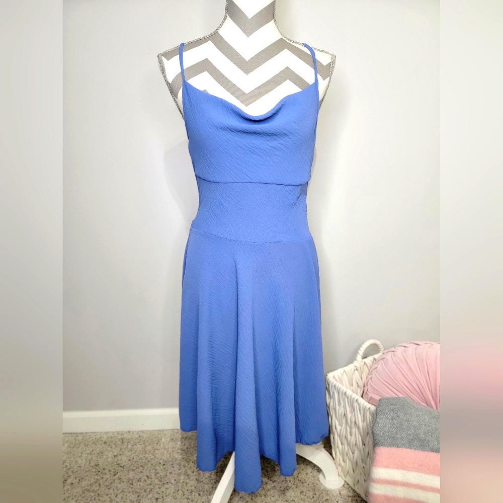 NWT Blue cowl neck dress size Medium